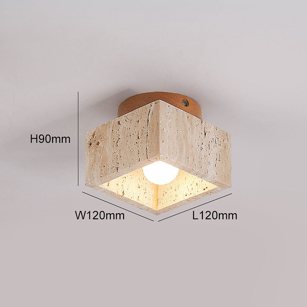 Nzmarket Wood Cylinder Flush Mount Ceiling Light – Natural & Walnut Finish