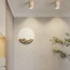 Nzmarket Wood Cylinder Flush Mount Ceiling Light – Natural & Walnut Finish