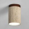 Nzmarket Wood Cylinder Flush Mount Ceiling Light – Natural & Walnut Finish
