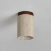 Nzmarket Wood Cylinder Flush Mount Ceiling Light – Natural & Walnut Finish