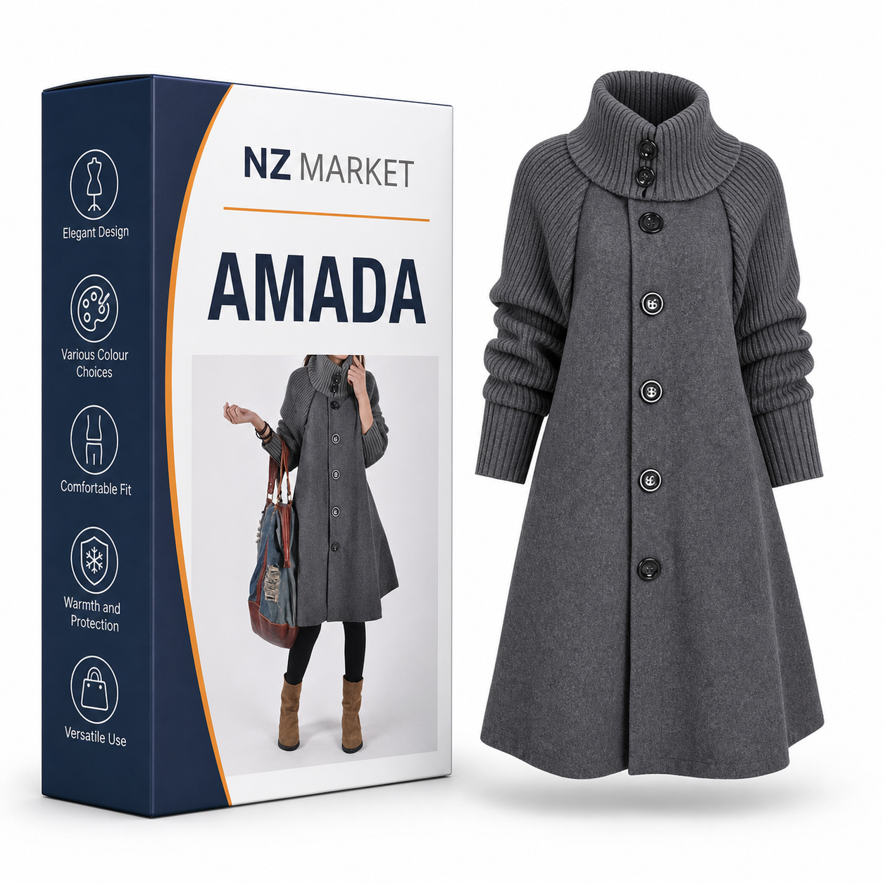 AMADA - Stylish Winter Coat for Ladies