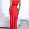 Nzmarket Lily Satin Top & Skirt Set – Silky Elegant Evening Wear
