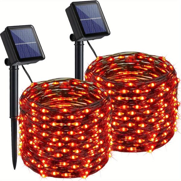 Nzmarket Solar-Powered Red Outdoor Fairy Lights – Auto Dusk to Dawn