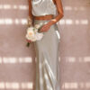 Nzmarket Lily Satin Top & Skirt Set – Silky Elegant Evening Wear