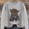 Aurélie - Pull Chic Imprimé Vache
