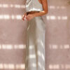 Nzmarket Lily Satin Top & Skirt Set – Silky Elegant Evening Wear
