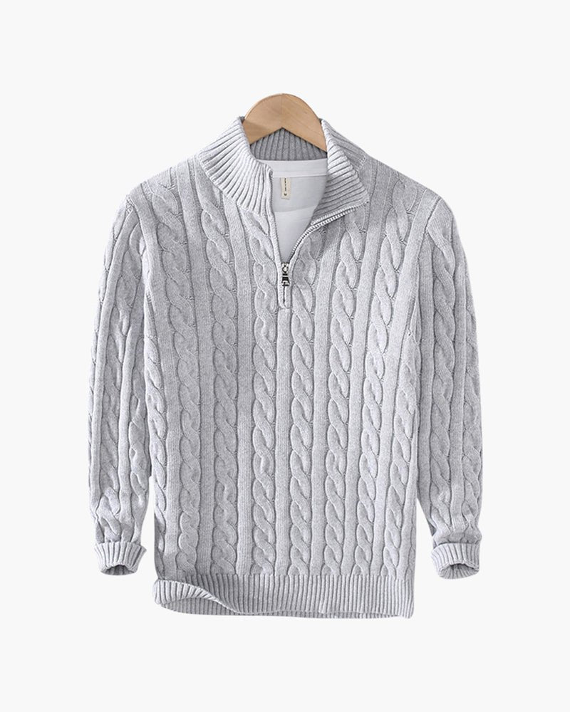 Kit | Men's Cable Knit Half-Zip Sweater