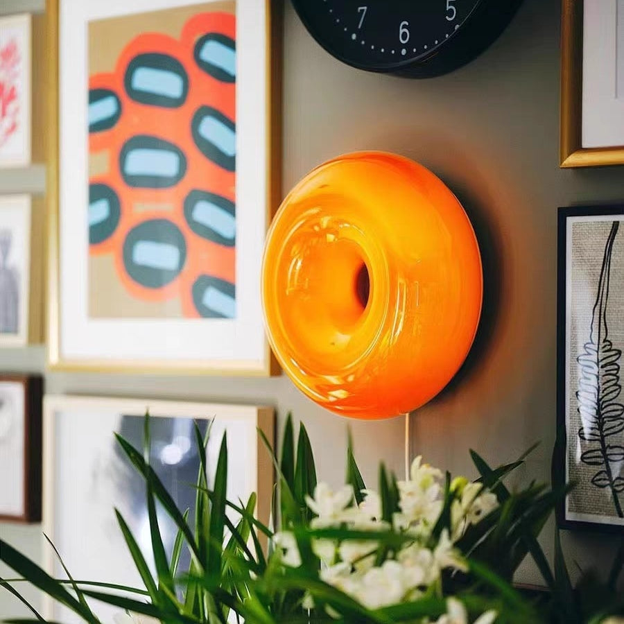 Nzmarket Modern Round Glass Wall Sconce – Frosted Shade, Minimal Design