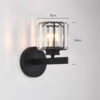 Nzmarket Crystal Glass Wall Light – Round & Square, Black & Gold Finish