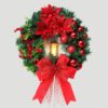 Nzmarket LED Christmas Wreath with Ribbon Bow – 40cm Warm Glow Display