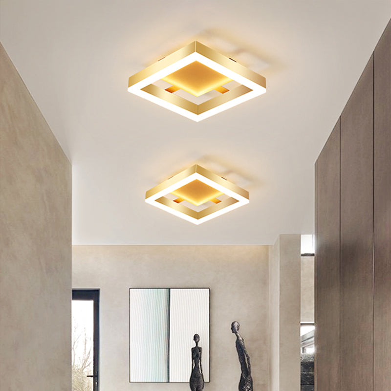 Nzmarket Gold LED Flush Mount Ceiling Light – Round & Square, Warm & 3-Colour