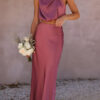 Nzmarket Lily Satin Top & Skirt Set – Silky Elegant Evening Wear