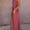 Nzmarket Lily Satin Top & Skirt Set – Silky Elegant Evening Wear