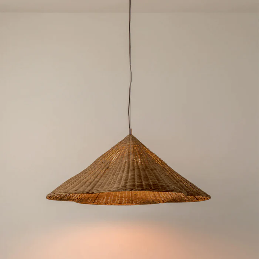 Nzmarket Rustic Rattan Woven Pendant Ceiling Lamp – Natural Bohemian Style