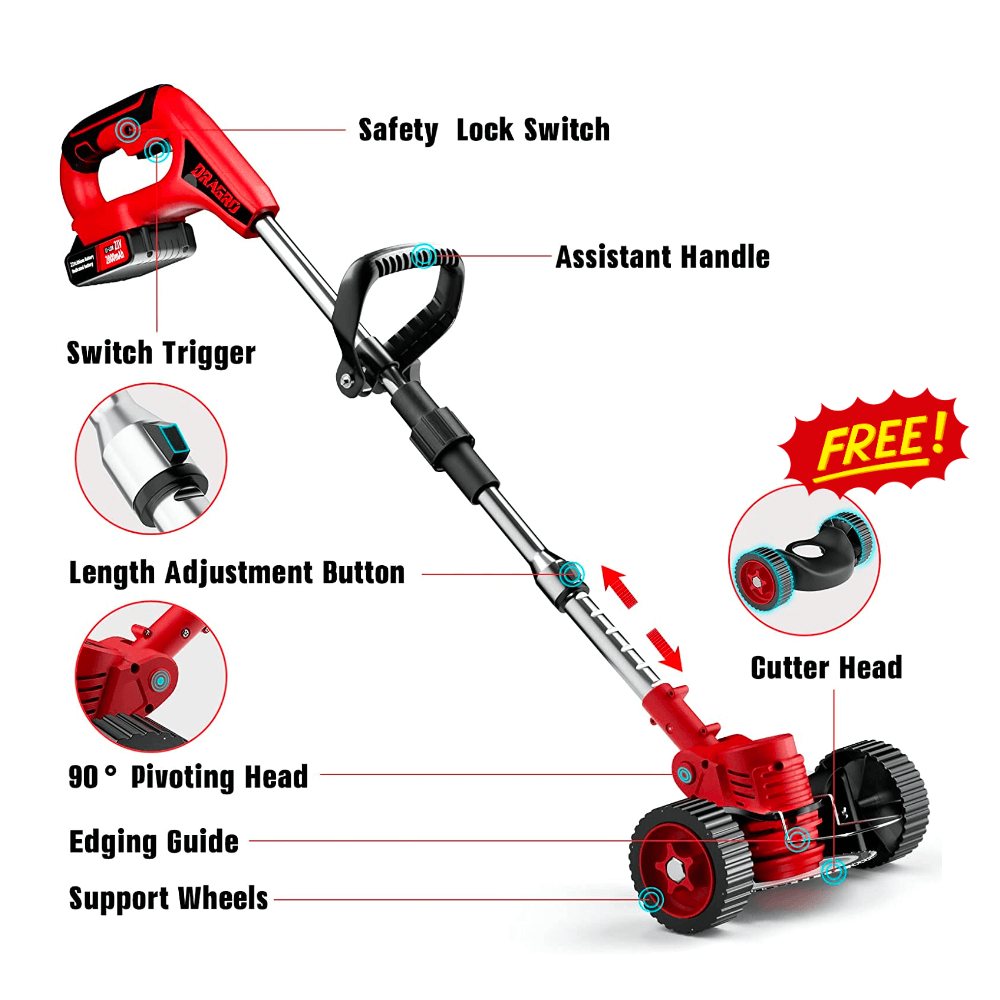 Nzmarket 3-in-1 Cordless Lawn Trimmer & Mower – Lightweight Weed Cutter