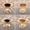 Nzmarket Crystal Glass LED Ceiling Light – Square & Circle, Black Frame