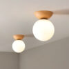 Nzmarket Glass Ceiling Light for Hallways – Wood & Brown Finish