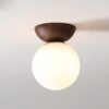 Nzmarket Glass Ceiling Light for Hallways – Wood & Brown Finish