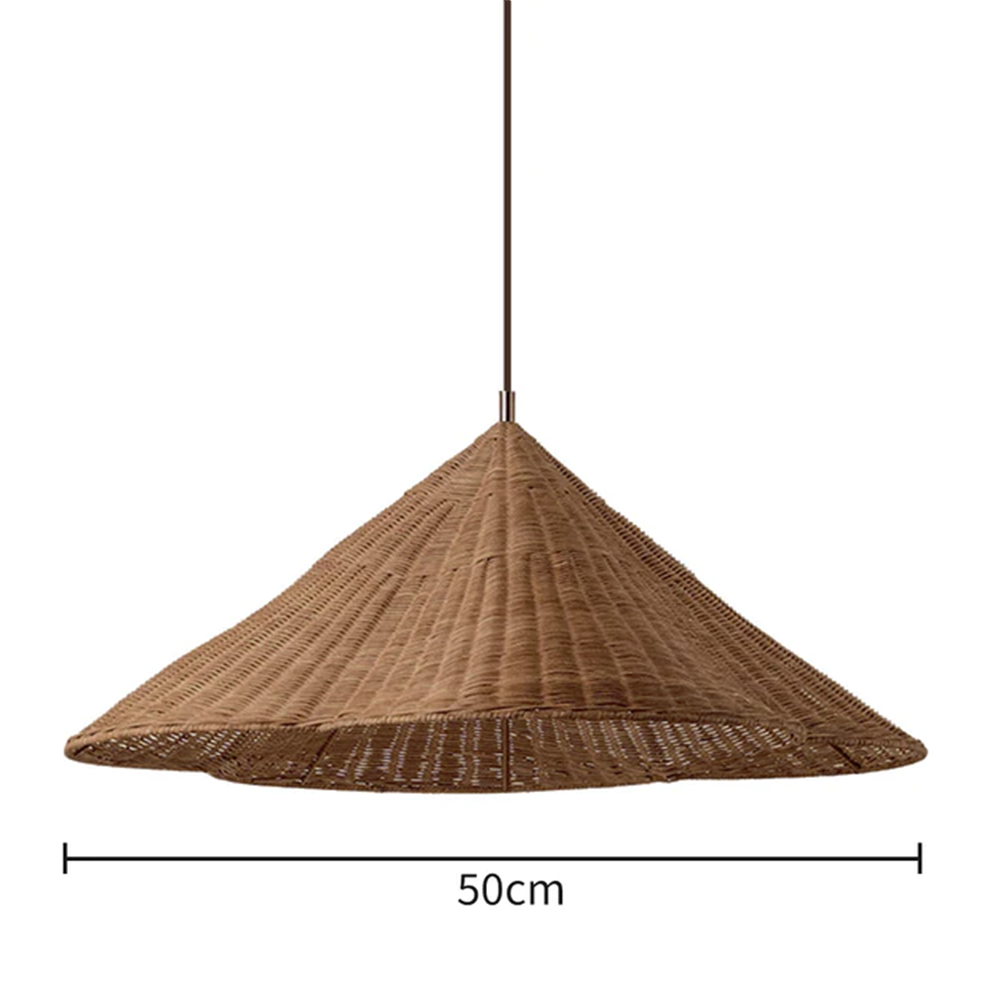 Nzmarket Rustic Rattan Woven Pendant Ceiling Lamp – Natural Bohemian Style