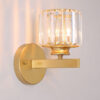 Nzmarket Crystal Glass Wall Light – Round & Square, Black & Gold Finish