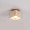 Nzmarket Wood Cylinder Flush Mount Ceiling Light – Natural & Walnut Finish