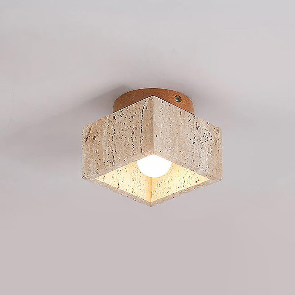 Nzmarket Wood Cylinder Flush Mount Ceiling Light – Natural & Walnut Finish