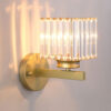 Nzmarket Crystal Glass Wall Light – Round & Square, Black & Gold Finish