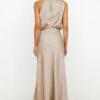 Nzmarket Valerie Long Satin Halter Neck Dress – Elegant Formal Evening Wear