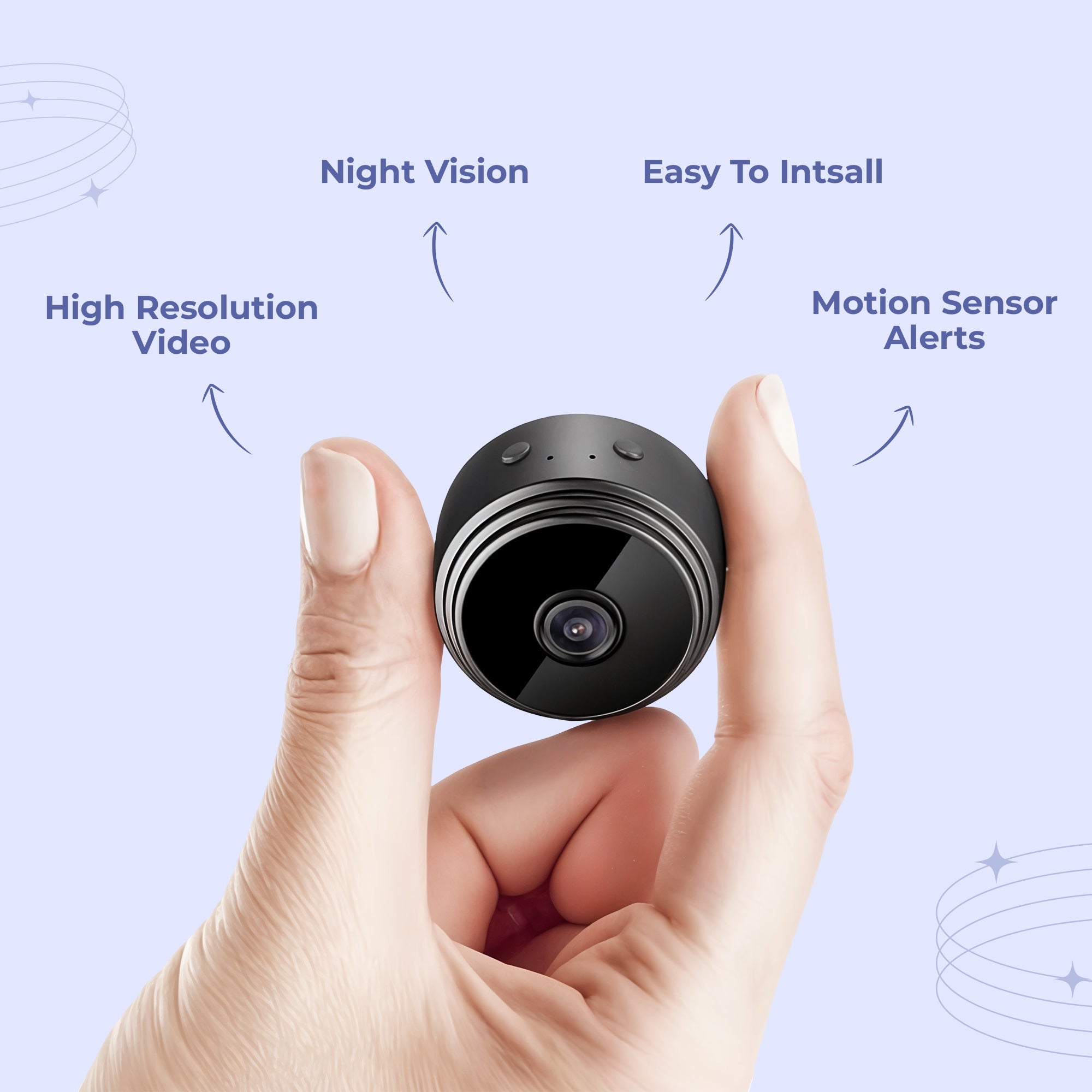 Nzmarket Wireless Indoor HD Security Camera – Night Vision, Motion Alerts