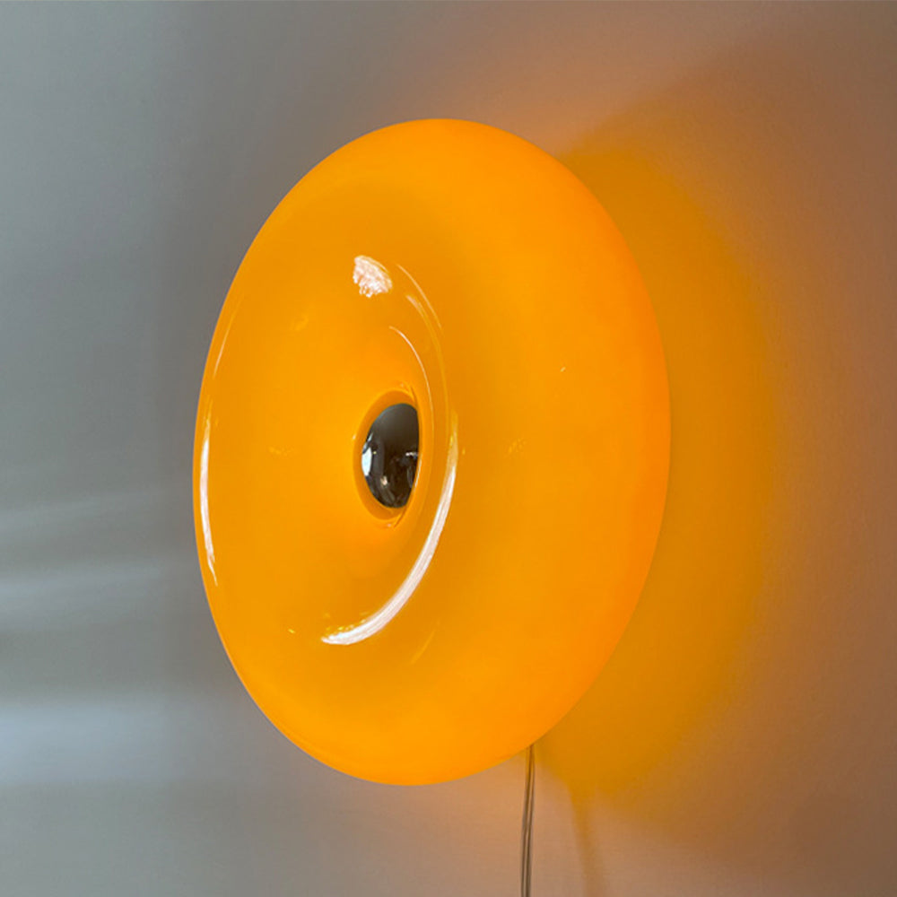 Nzmarket Modern Round Glass Wall Sconce – Frosted Shade, Minimal Design