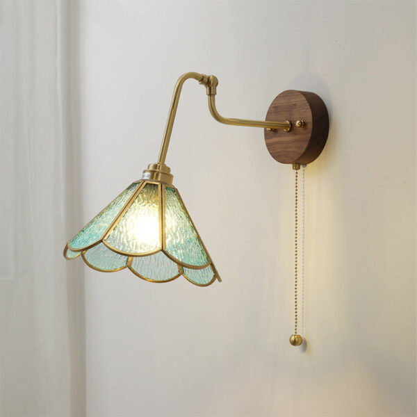 Nzmarket Vintage Brass & Glass Wall Light – Antique Classic Style
