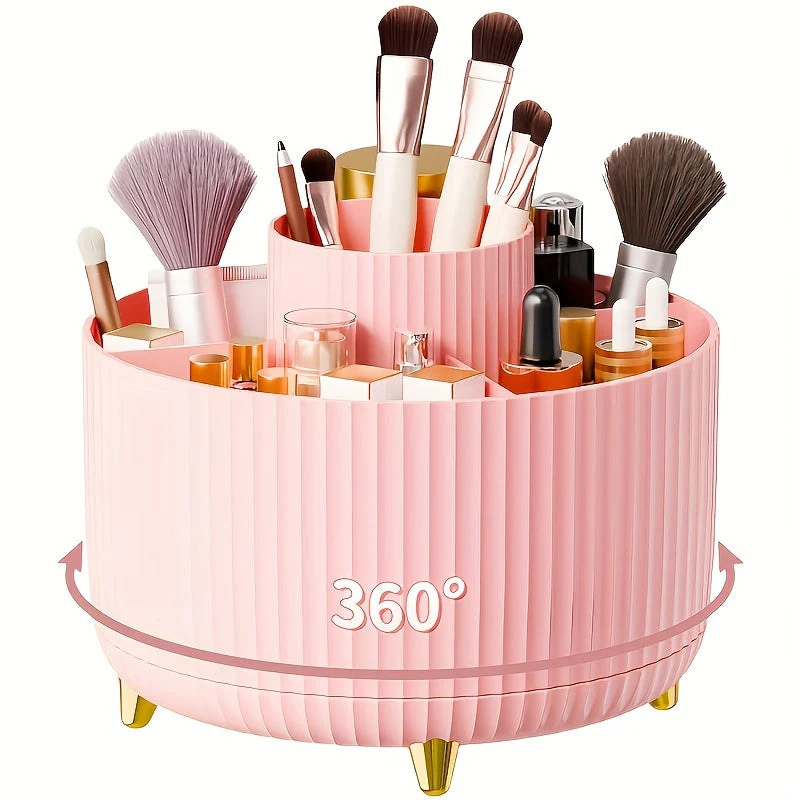 Nzmarket 360 Degree Rotating Makeup Organiser – 5 Colours, Multi-Tier