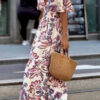 Joan | Floral Print Puff Sleeve Maxi Dress