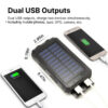 Solar External Power Bank – 20,000mAh, Waterproof & Portable USB Charger