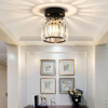 Nzmarket Crystal Glass LED Ceiling Light – Square & Circle, Black Frame