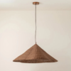 Nzmarket Rustic Rattan Woven Pendant Ceiling Lamp – Natural Bohemian Style