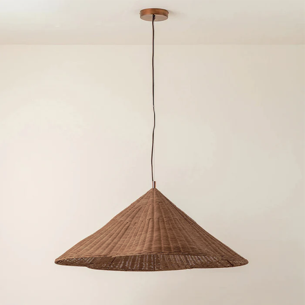 Nzmarket Rustic Rattan Woven Pendant Ceiling Lamp – Natural Bohemian Style