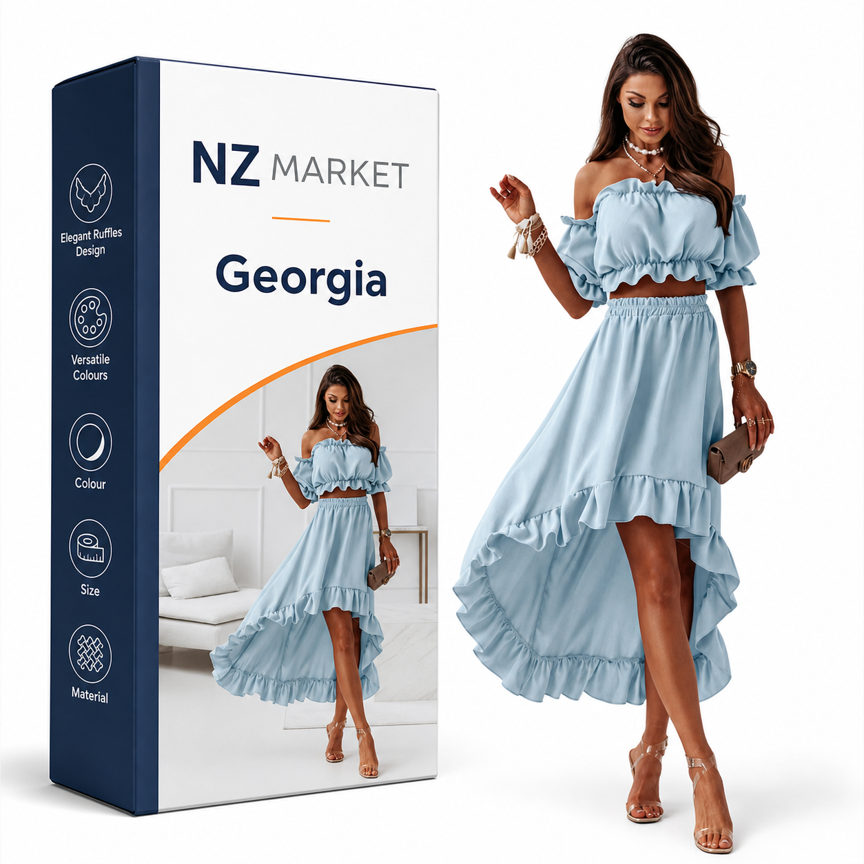 Georgia - Elegant Maxi Dress in Stylish Tweed