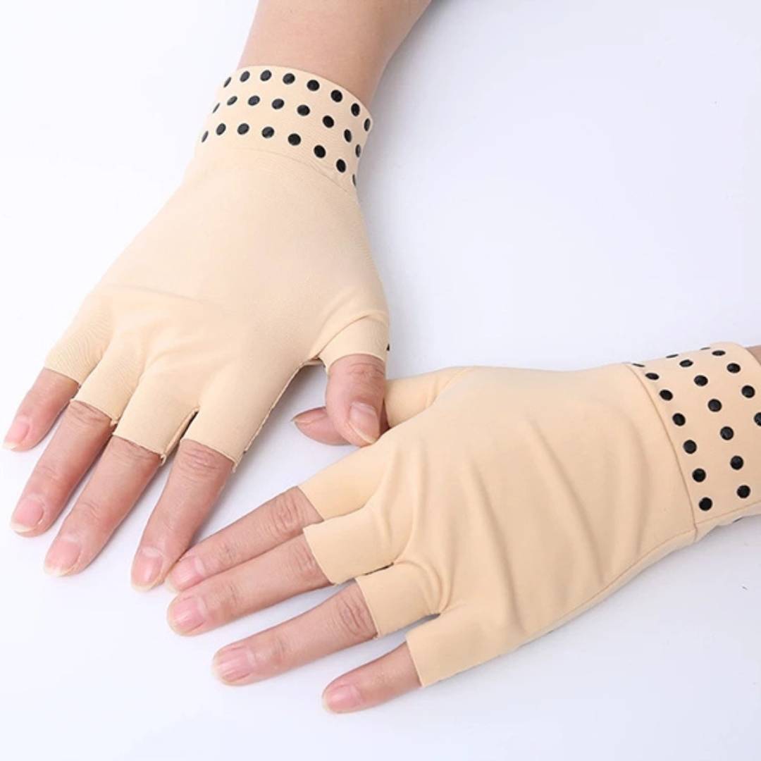 ThermaFlex Arthritis Compression Gloves - Fingerless, Lightweight Support