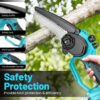 Nzmarket 6-Inch Cordless Mini Chainsaw with 2 Bonus Batteries – Lightweight One-Hand Pruning Saw