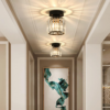 Nzmarket Crystal Glass LED Ceiling Light – Square & Circle, Black Frame