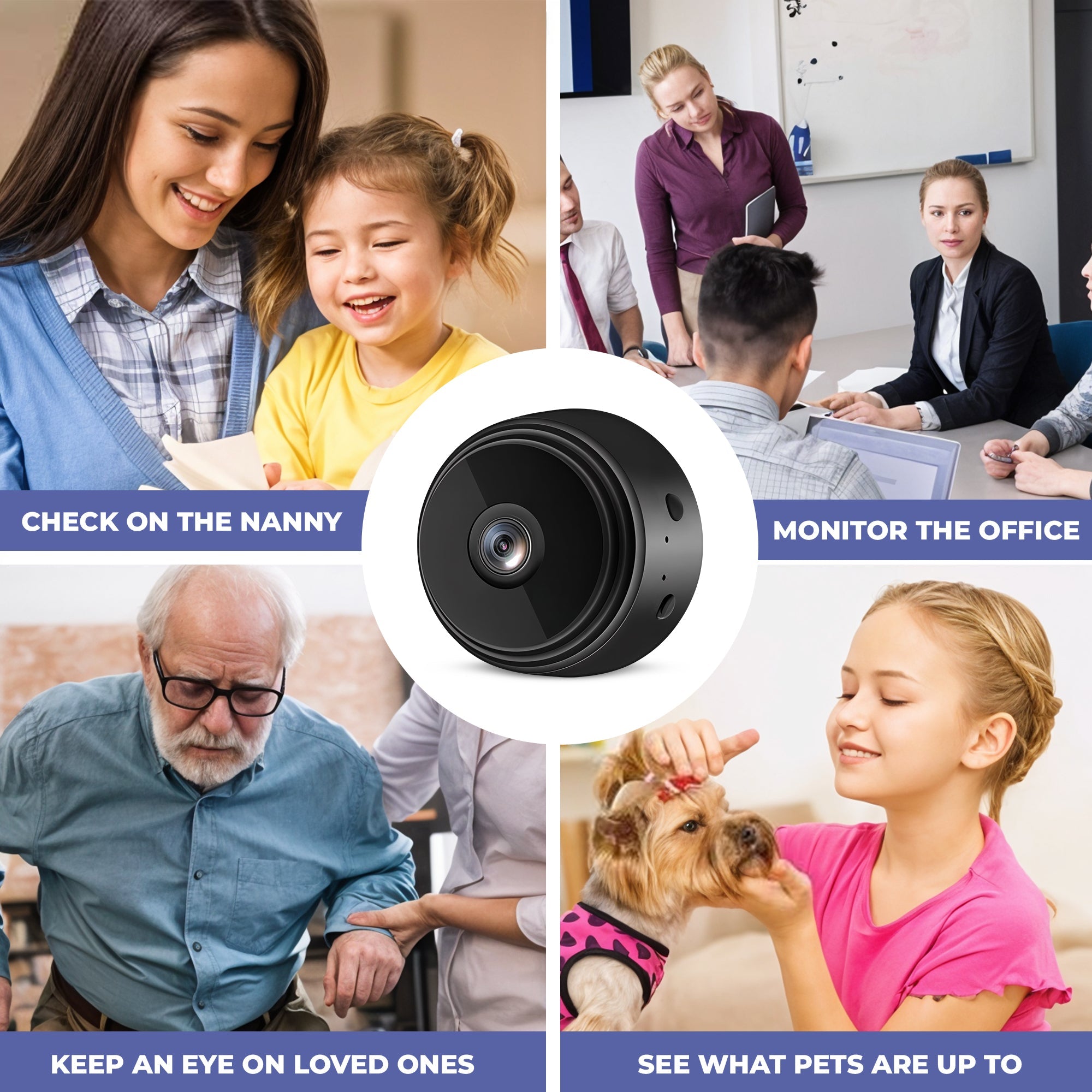 Nzmarket Wireless Indoor HD Security Camera – Night Vision, Motion Alerts