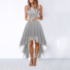Hilova | Asymmetrical High Low Sleeveless Flowing Evening Dress