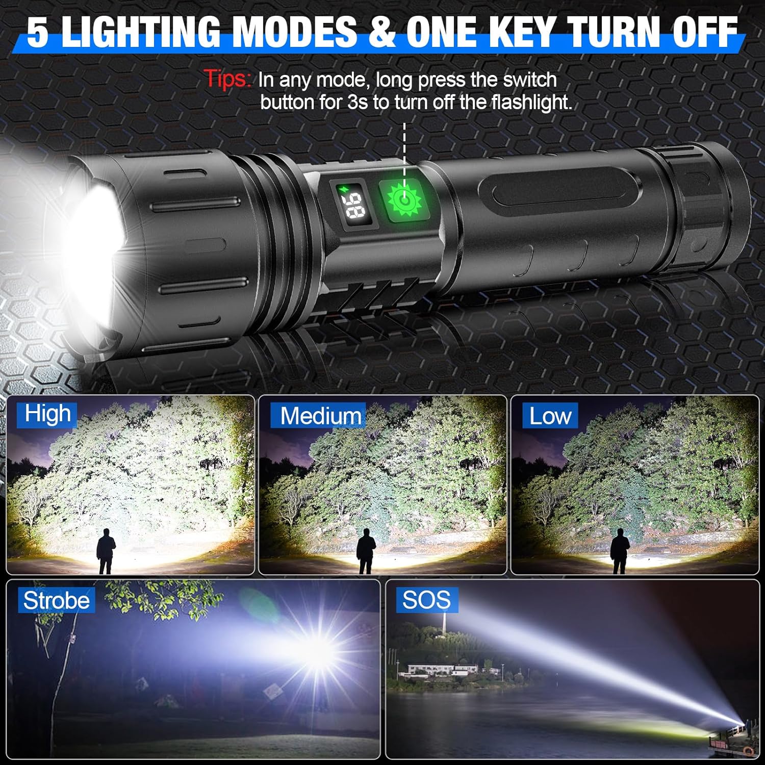 X1000 Ultra-Bright Flashlight - Rechargeable & Waterproof