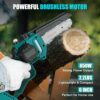 Nzmarket 6-Inch Cordless Mini Chainsaw with 2 Bonus Batteries – Lightweight One-Hand Pruning Saw