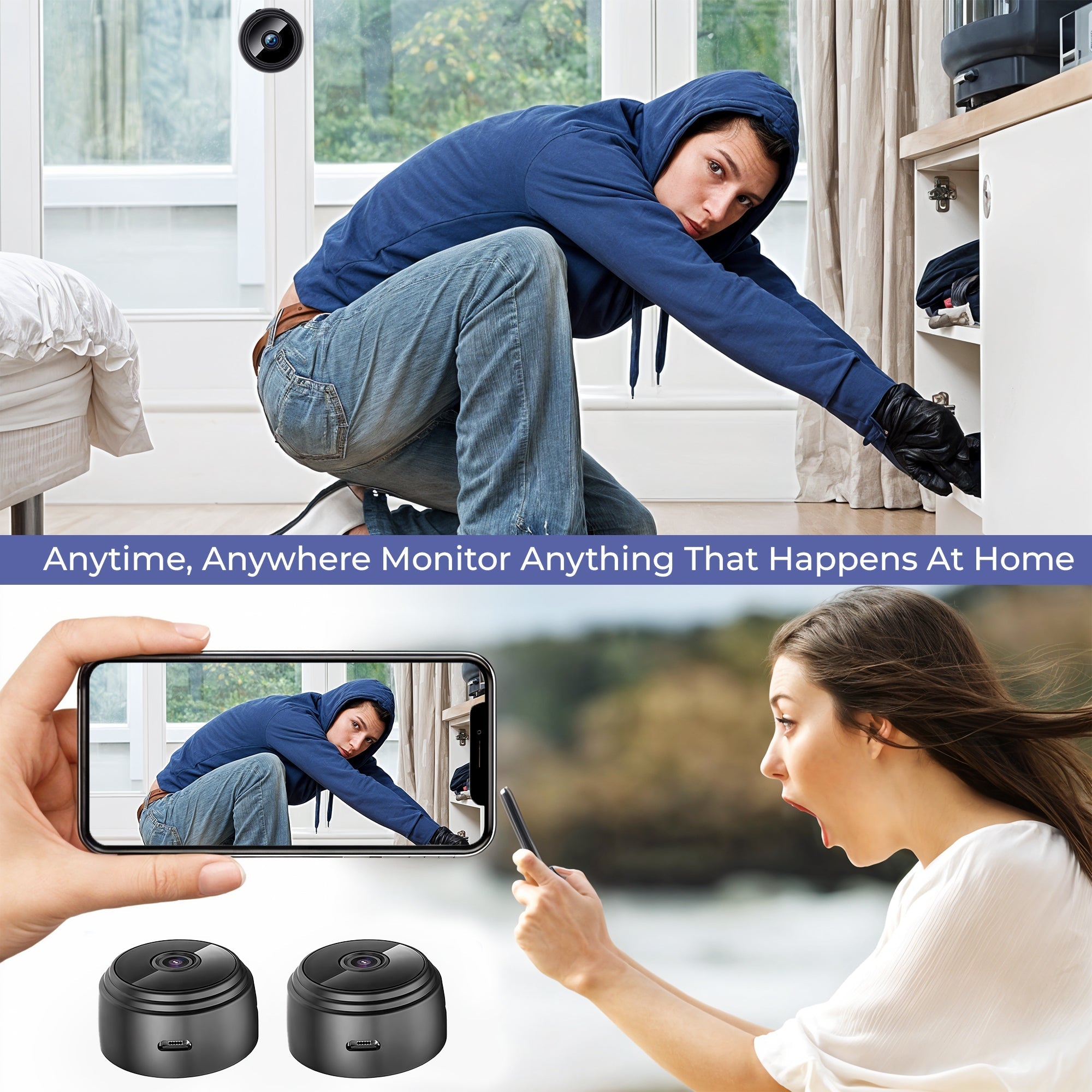 Nzmarket Wireless Indoor HD Security Camera – Night Vision, Motion Alerts