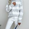 Manon - Pull Élégant Rayé Col Roulé