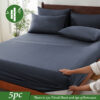 Nzmarket 5-Piece Bamboo Microfibre Fitted Sheet Set – All-Season Comfort