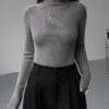 Chic bicolour knitted women's long-sleeved top | Sophie