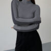 Chic bicolour knitted women's long-sleeved top | Sophie